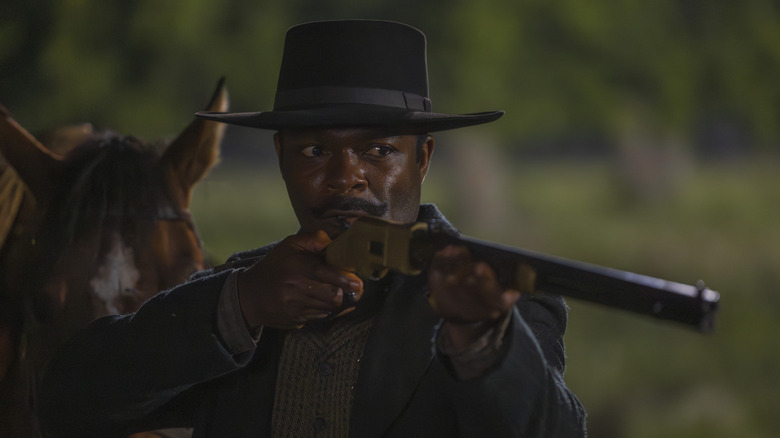 Bass Reeves points a gun in "Lawman: Bass Reeves"