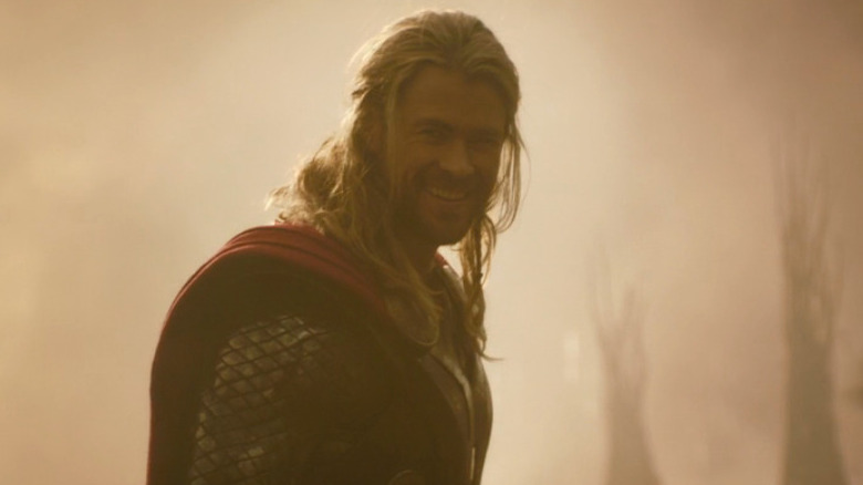 Thor laughing battlefield