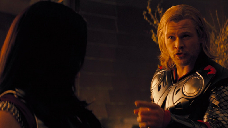 Thor pointing at Sif