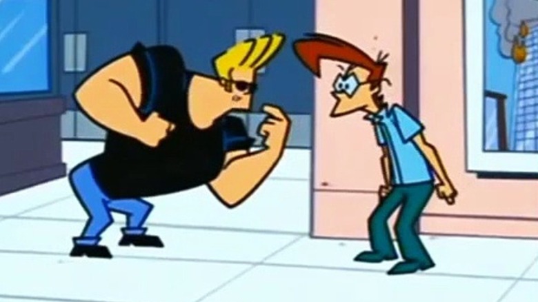 Johnny Bravo arguing with Carl