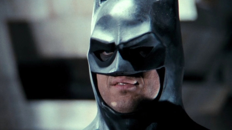 Michael Keaton's Batman smirking