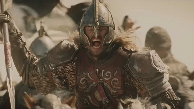 Éomer charging in battle