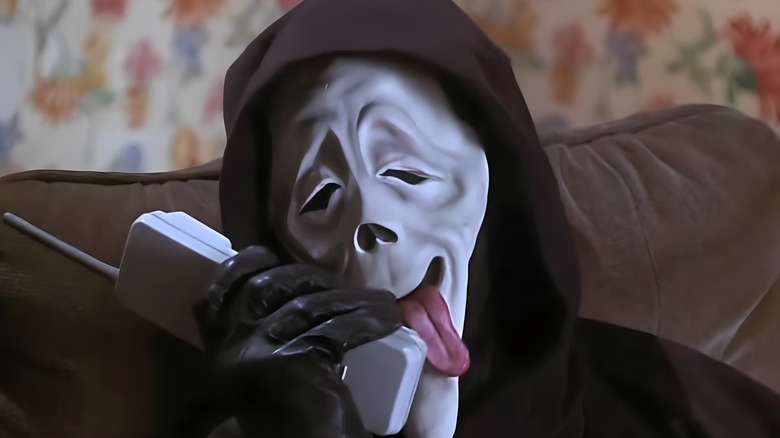 Ghostface laughing on the phone