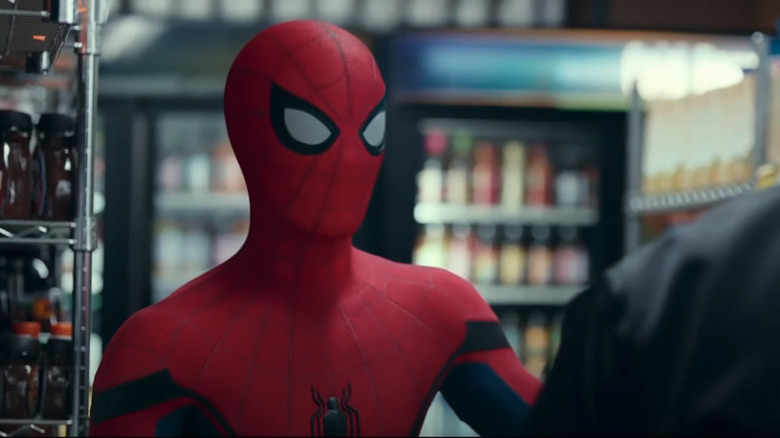 Spider-Man at a convenience store