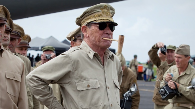 General MacArthur surveys the troops in "Emperor" (2012)