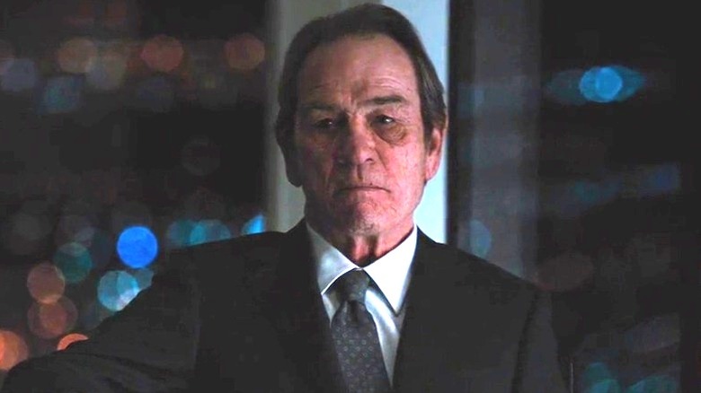 CIA director Dewey lost in thought in "Jason Bourne" (2016)