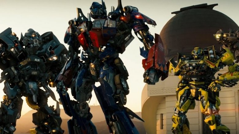 Optimus and the boys in Transformers (2007)