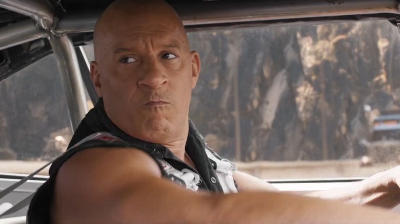 Dominic Toretto in an intense drive