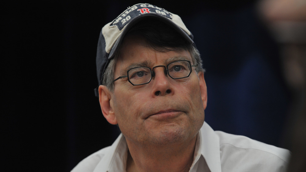 Stephen King in red sox cap