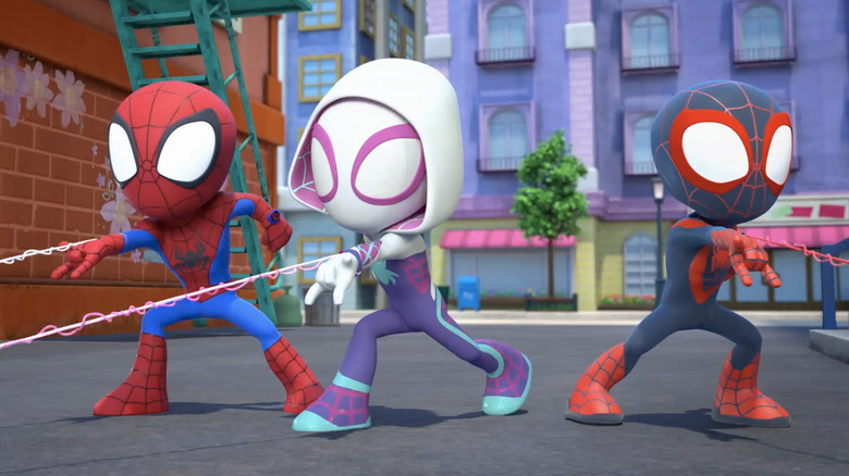 The three spider-kids of "Spidey and his Amazing Friends"