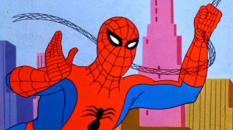 '60s cartoon Spider-Man swinging