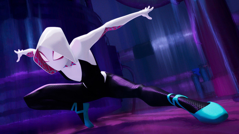 Spider-Gwen blue pointe shoes