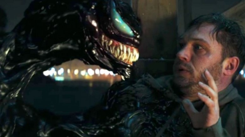 Venom menacing Eddie Brock