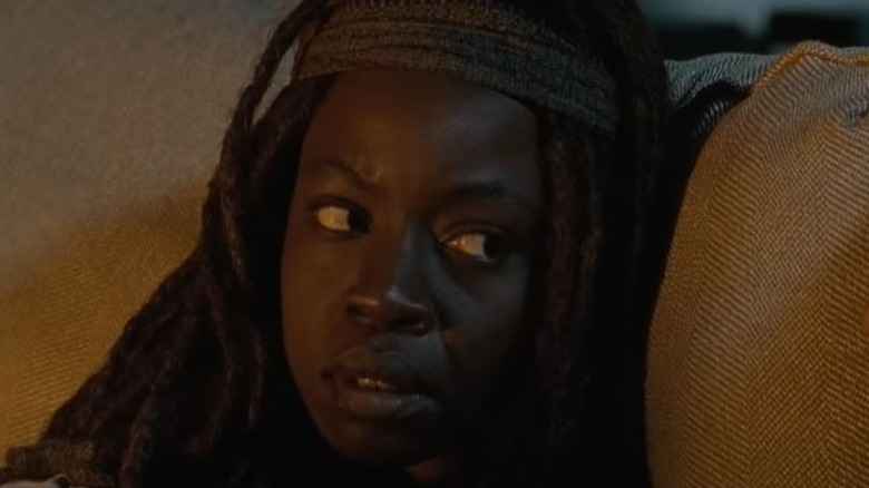 Michonne on couch