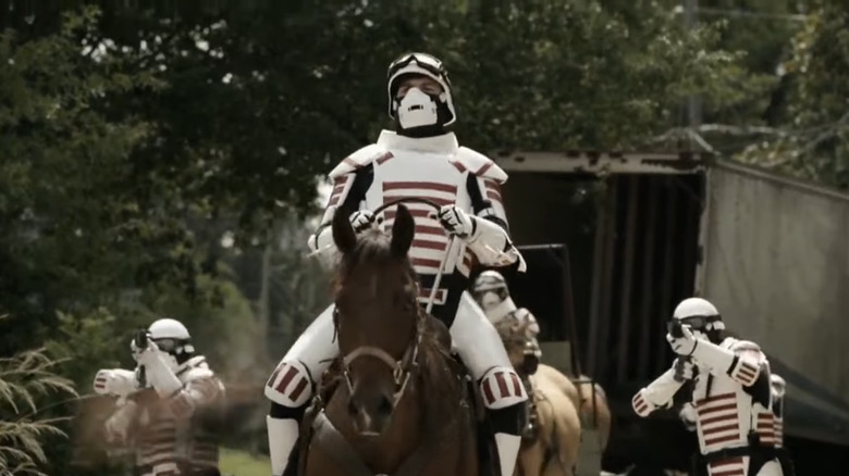 Commonwealth soldiers on horseback