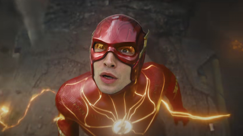 The Flash looking upward