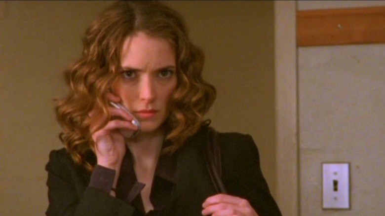 Winona Ryder on the phone