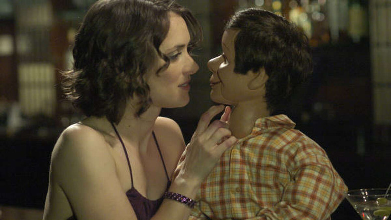 Winona Ryder kisses a dummy