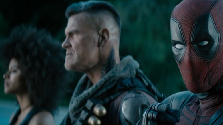 Zazie Beets, Josh Brolin, and Ryan Reynolds in Deadpool 2