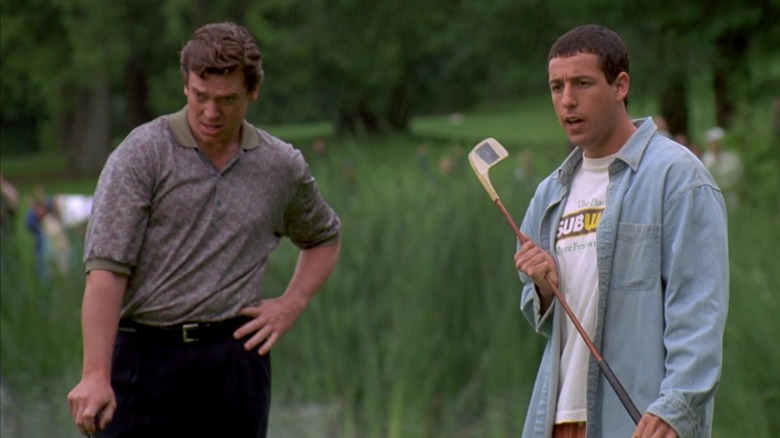 Happy Gilmore and Shooter McGavin golfing