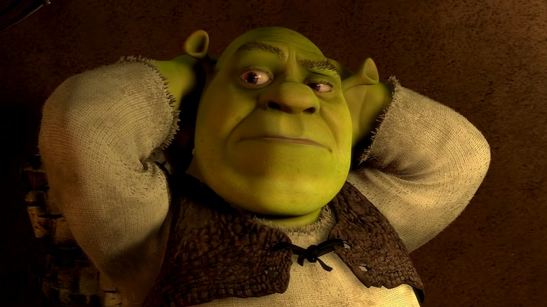 Shrek raising an eyebrow