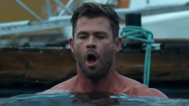 Chris Hemsworth mouth wide open