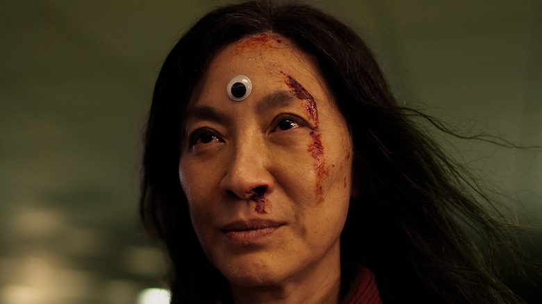 Michelle Yeoh as Evelyn smirking