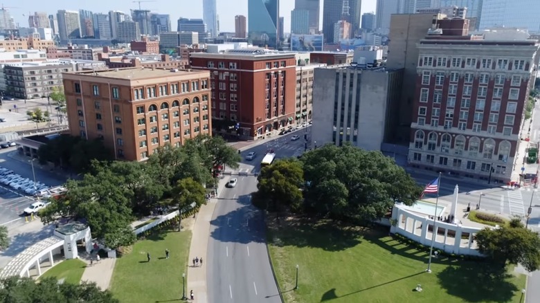 Overhead view of Dealey Plaza