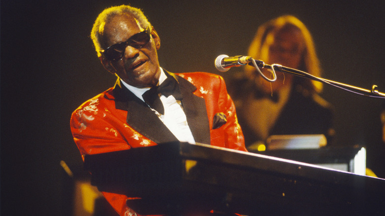 Ray Charles playing piano