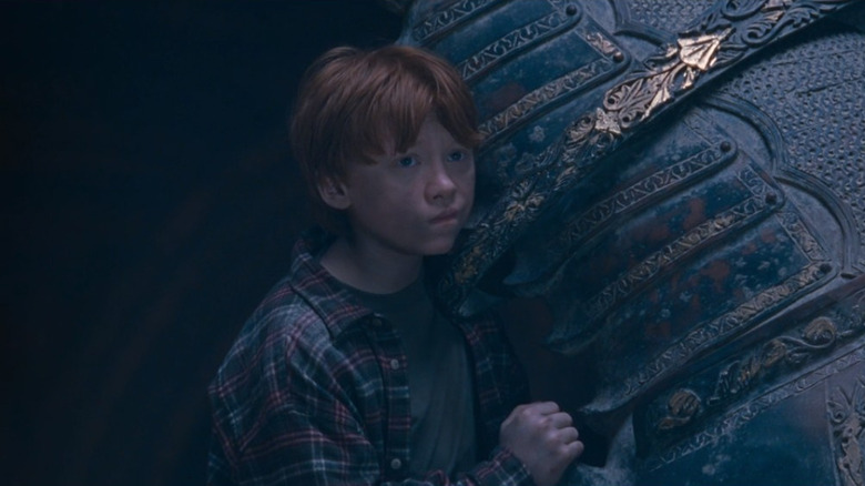 Ron Weasley on a knight chess piece in Sorcerer's Stone