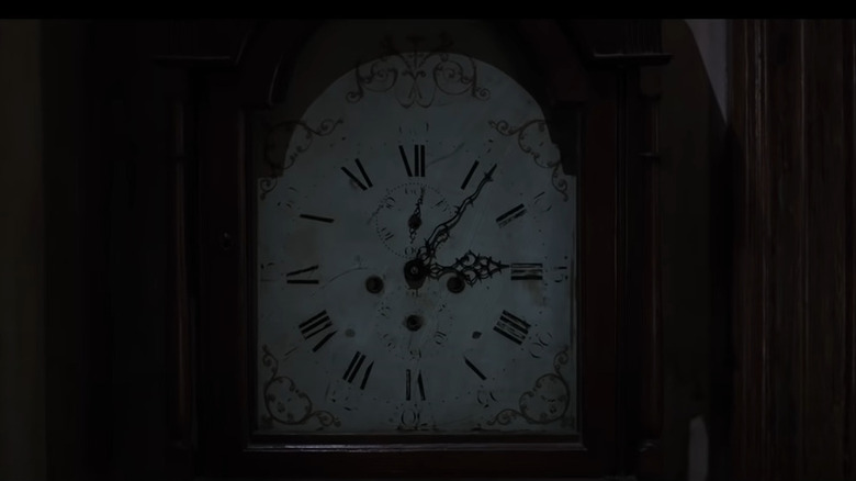 A clock stuck at 3:07