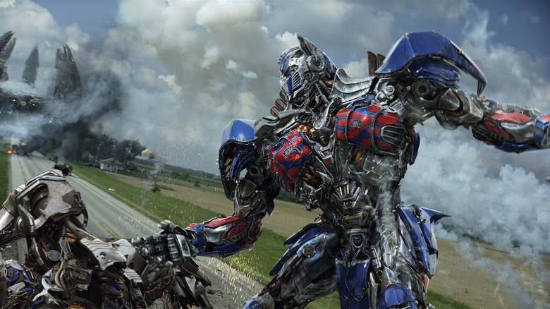 Optimus Prime in a skirmish