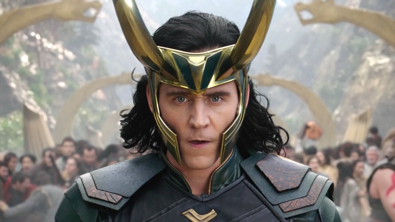 Loki with helmet on