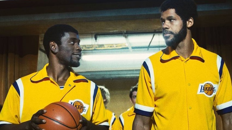 Magic and Kareem look around