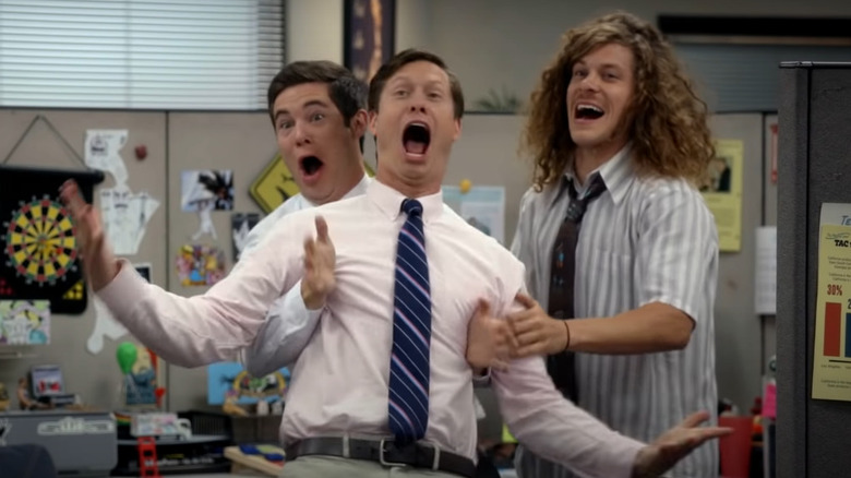 The guys' reaction pranking their co-worker