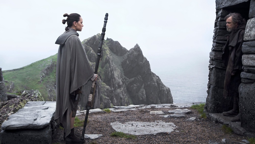 Rey meets Luke on Ahch-To