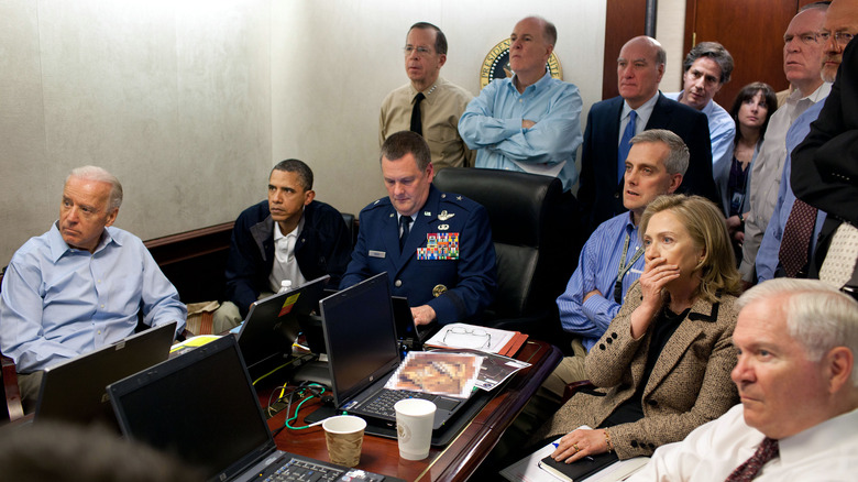 Obama Administration officials watch the raid unfold