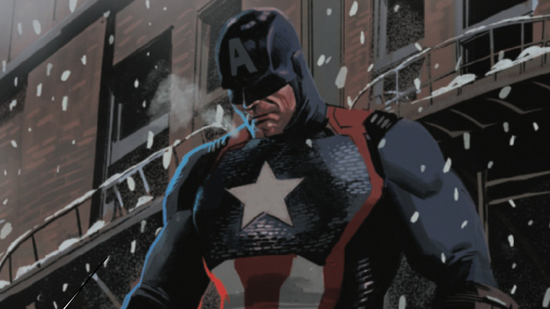 Captain America in the snow