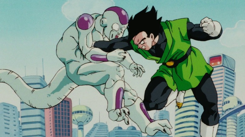 Gohan punches Frieza in gut