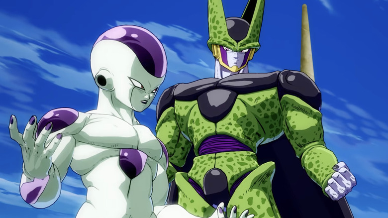 Cell and Frieza exchange sidelong glances