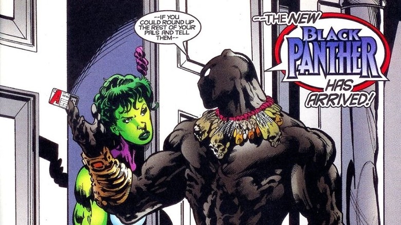 Killmonger talking with She-Hulk