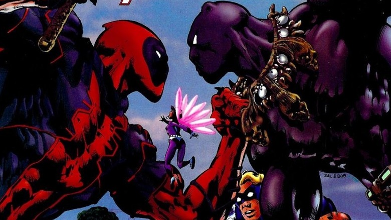 Deadpool facing off with Killmonger