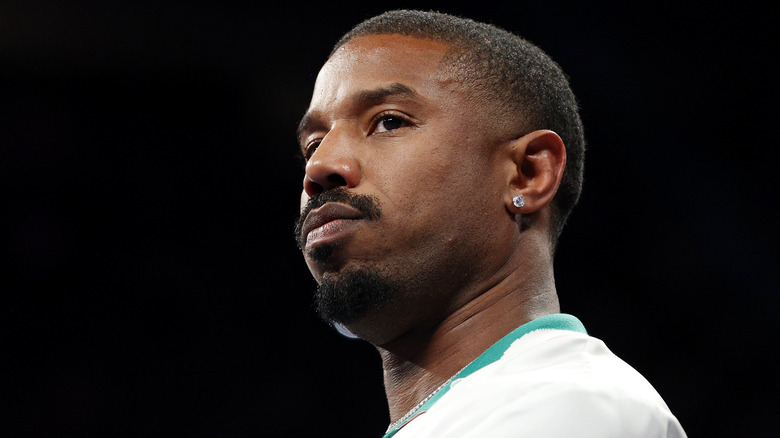 Michael B. Jordan looking into distance