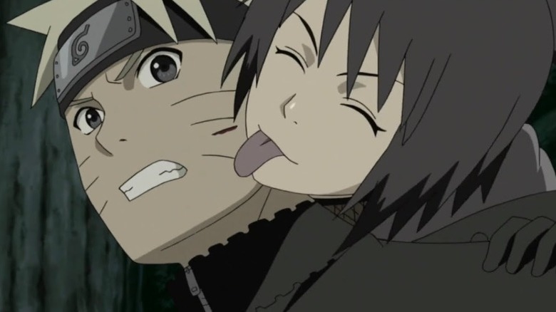 Anko licking Naruto's face