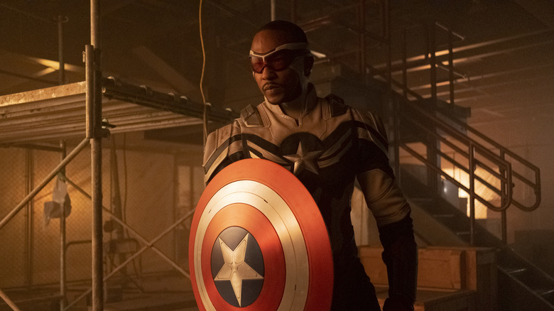 Sam Wilson/Cap holding shield