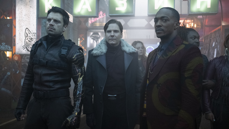 Bucky, Zemo, Sam in a club