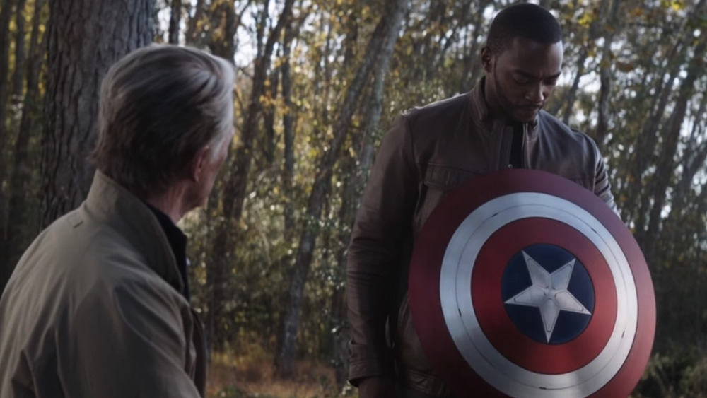 Elderly Cap gives Sam the shield