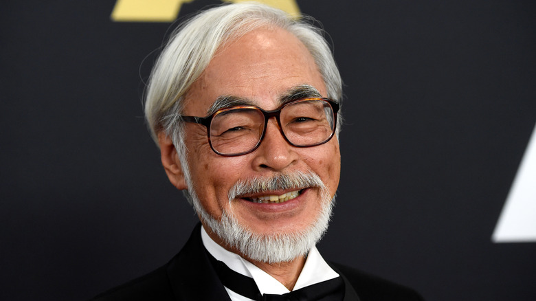 Miyazaki smiling at Oscars