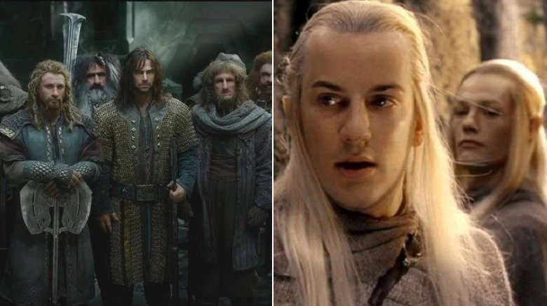 dwarves The Hobbit, Haldir and Lorien elf