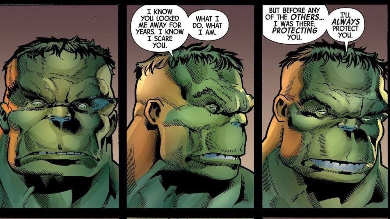 The Hulk opening up to Banner in Immortal Hulk